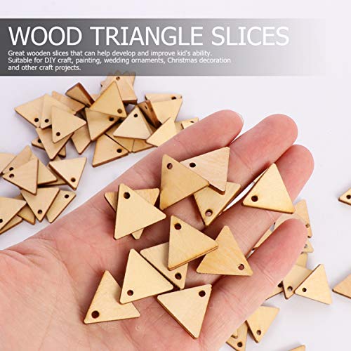 Wooden Slices 300Pcs Unfinished Wooden Earrings Pendants Blank Triangle Dangle Earring Blanks Unfinished Wood Slices With Hole Wooden Cutouts For Crafts Painting 10Mm Crafts #TOP5