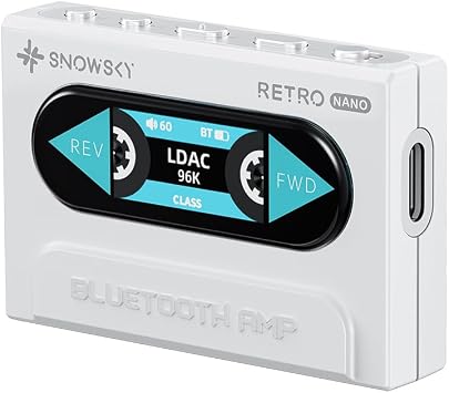 FiiO Snowsky Retro Nano Bluetooth USB DAC AMP with LDAC, aptX Adaptive, aptX LL 3.5 mm Unbalanced and 4.4 mm Balanced Output White