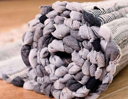 Zeafeel Chindi Rag Rug, Machine Washable Cotton Reversible Rag Rug Hand Woven Multi Color Striped Area Rug Floor Rugs For Bedroom, Living Room, Kitchen And Laundry Room (24'' X 35", Grey) #TOP6