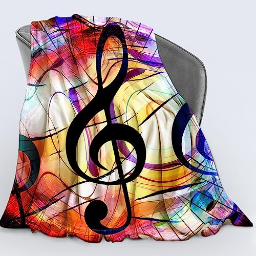 Wucidici Music Note Colorful Throw Blanket Lightweight Soft Cozy Musical Notes Blanket For Couch Sofa Bed 50"X 60" #TOP4