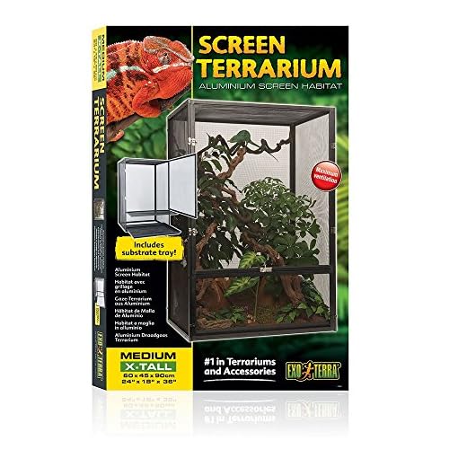 Exo Terra Aluminium Screen Habitat Terrarium för Kräldjur, Svart, 45 x 60 x 90 cm