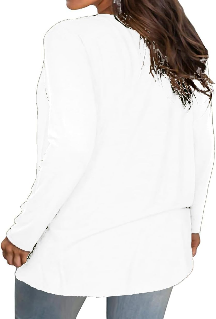 Plus Size Long Sleeve T Shirts Women Fall Tops Tshirts Tunic Casual Tee - Image 3
