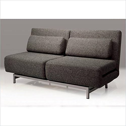 Iso Double Sofa Bed with 2 Single Swivel Chairs in Charcoal Tweed