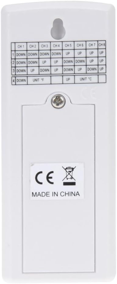 Back of Ambient Weather WS-10 remote sensor showing dip switches for channel selection