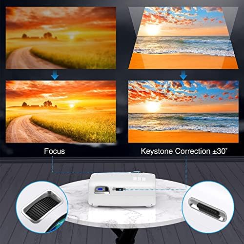 Mini Projector, 5G WiFi Bluetooth Projector Support 4K, Sync Screen&Zoom, 8500 Lumen 1080P Full HD Projector Compatible with HDMI/USB /AV/VGA/SD for TV Stick/PC/Android iOS Phone