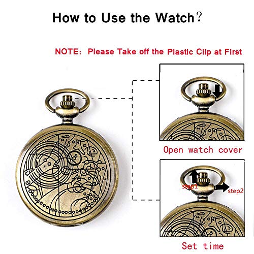 Boshiya Doctor Who Pocket Watch For Cosplay Dr. Who Vintage Bronze Quartz Watch With Chain Cosplay Accessories Anime Merch Gift Box #TOP4