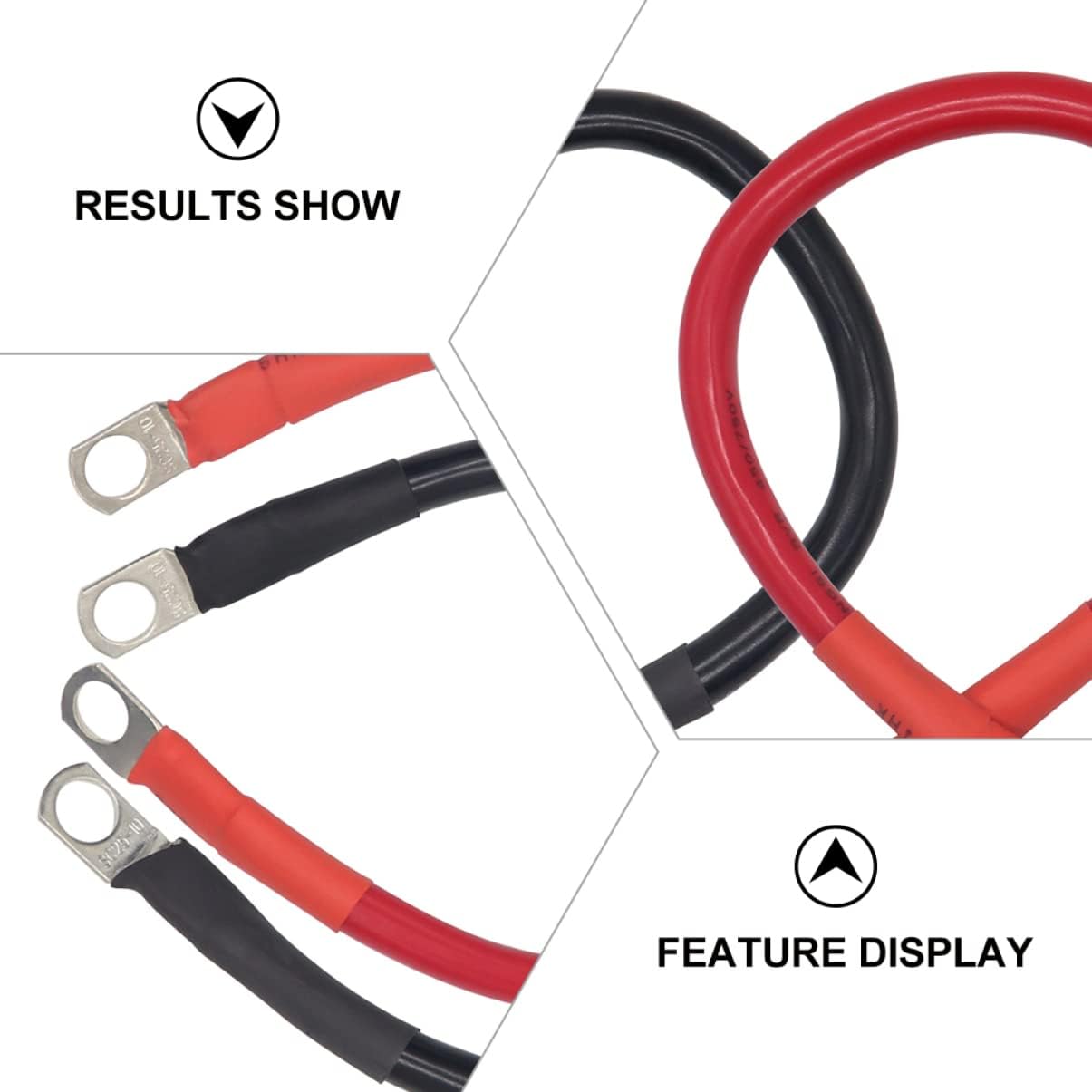 Cabilock 2Pcs Battery Power Cable with Ring Eyelets Durable Cable for Car Rv and Use Excellent Conductivity and Temperature Resistance
