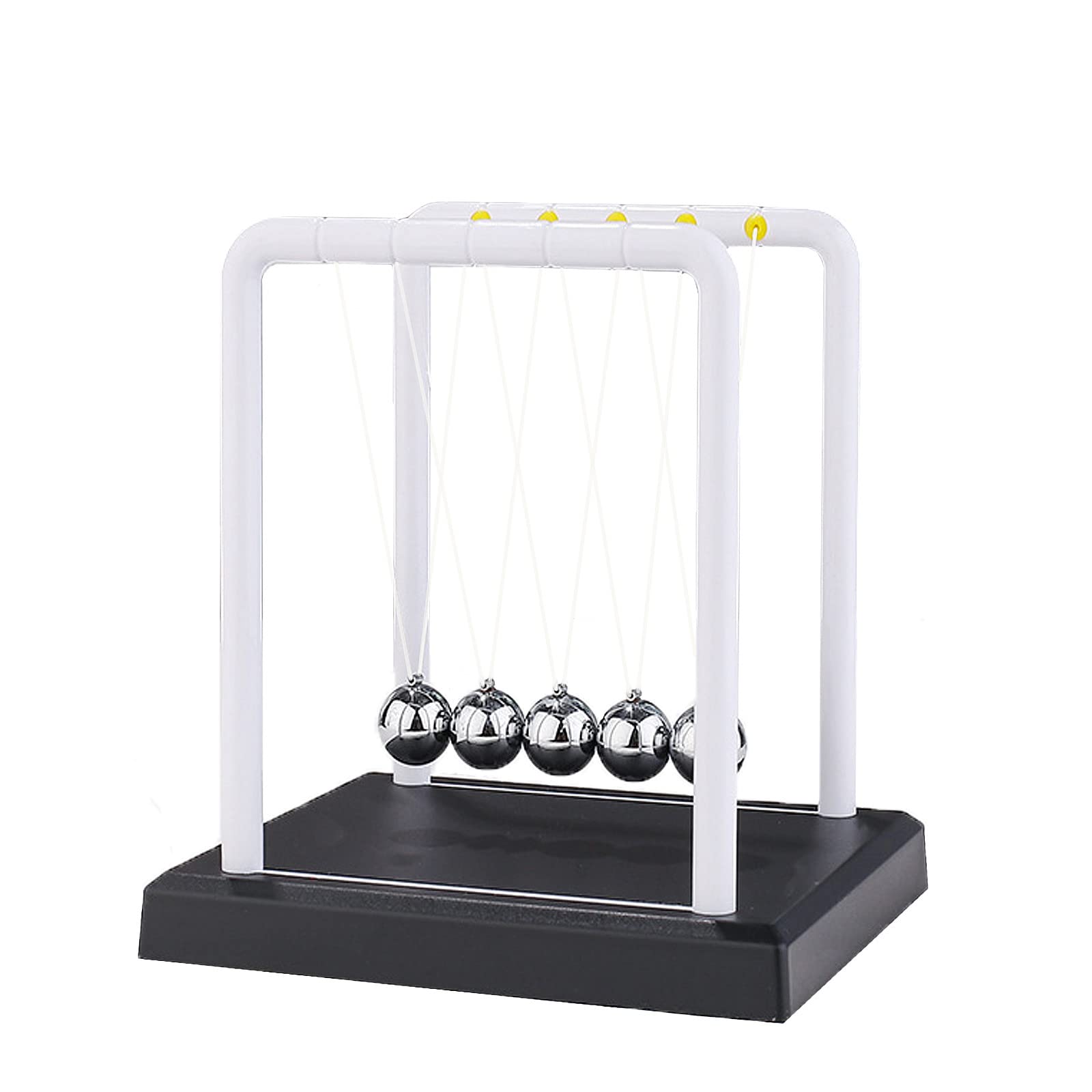White Newton Cradle Balance Ball,Small Newton Cradle Pendulum Balls,Newton Cradle Ball Gift for Thanksgiving Christmas