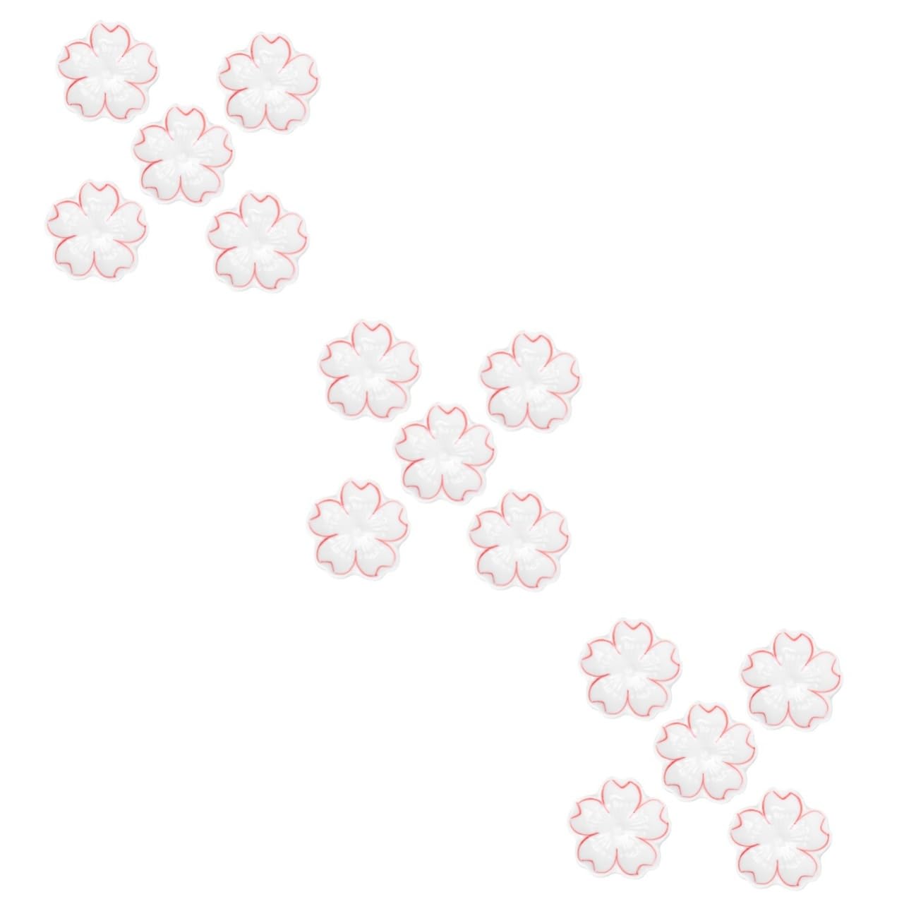 Cabilock 3sets Flower Decorated Chopstick Rest Japanese Style Chopsticks Holder Stand Reusable for Clean Table 5pcs*3