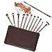 Z'OREYA Eye Makeup Brushes, 12 Pcs Professional Eye Brush Set Eyeshadow, Eyebrow, Blending, Fan, Eyelash Brush Set With Carrying Bag(Champagne Gold)