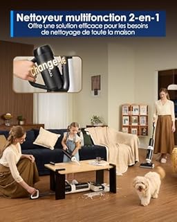 Tineco Floor One Switch S6 Stretch Breeze (Stretch S6 Combo) Aspirateur Laveur, Aspirateur Balai sans Fil Multifonction 2 en 1, Plat 180°, Auto-Nettoyage FlashDry 85℃, Anti-Enchevêtrement, 20kPa