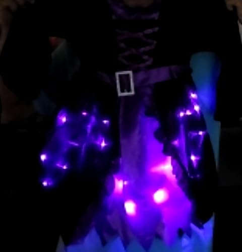Kiddokids Witch Costume Girls Light Up Dress Hat Broom