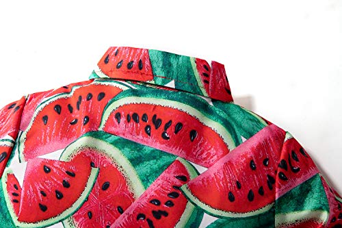 Baby Boys Casual Cartoon Print Tee Button Down Slim-Fit Tops Short Sleeve Aloha Hawaiian Shirt #TOP2