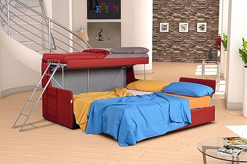 Generico Divano letto a castello con 3 letti e 3 materassi, disponibile in diverse colorazioni - Made in Italy - AUREA ARREDA