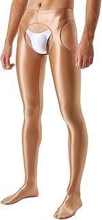 ZDSUHYIW Mallas para hombre abiertas con entrepierna hueca, mallas largas, de nailon, mallas transparentes, pantalones elásticos, leggings sexys