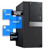 Dell Optiplex 7070 Tower Desktop Computer | Intel i7-9700 (3.4) | 32GB DDR4 RAM | 1TB SSD Solid State | Windows 11 Pro | Internal Wi-Fi 6 PCIe Adapter (Renewed)