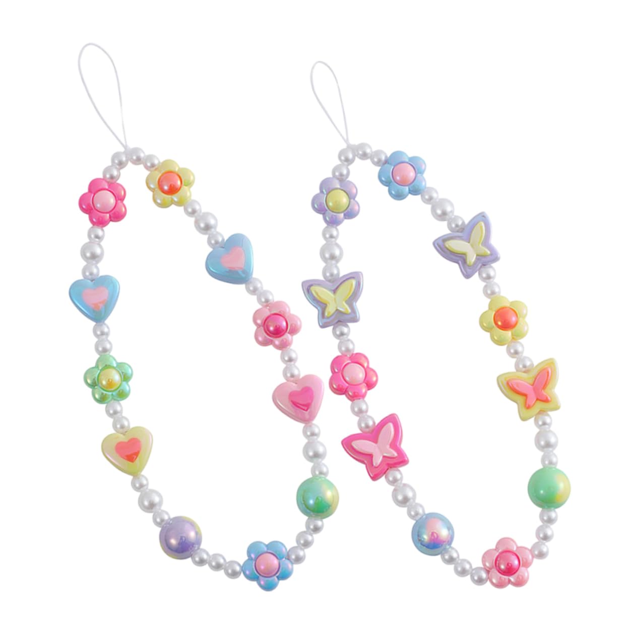Gadpiparty Accesorios De Teléfono Cordón De Teléfono Con Cuentas Colgante Para Móvil Con Forma De Flor Cadena De Teléfono De Flor De Corazón El Plastico