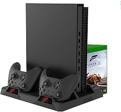 TwiHill Base de carregamento de ventilador de resfriamento multifuncional adequada para XBOX ONE/XBOX ONE X/XBOX ONE S, carregamento duplo de contato de manuseio com luz LED, acessórios XBOX ONE