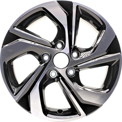 New Wheel 16x7 inch Rim Compatible with 2016-2017 Honda Accord Machined Face with Painted Black Pockets 5 Lug 4.5 inch 5 Spoke | 42700T2AL62 64078