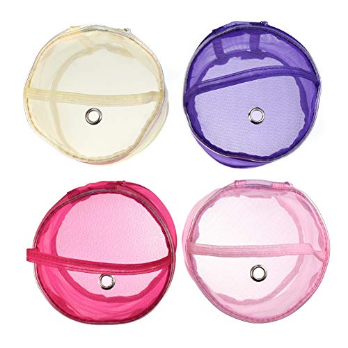 Katech Yarn Storage Case Empty Small Round Mesh Storage Bag Portable Knitting Yarn Balls Organizer Basket Crochet Thread Sewing Accessories Storage Tote Bags (Purple) #TOP5