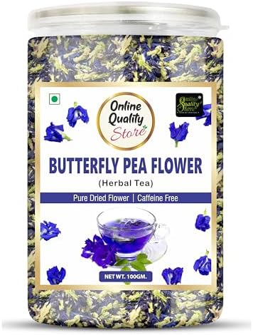Online Quality Store Butterfly Pea Flower Tea-100g | 100% Natural Herbal Tea | Blue Pea Tea | Steep as Hot or Iced Tea