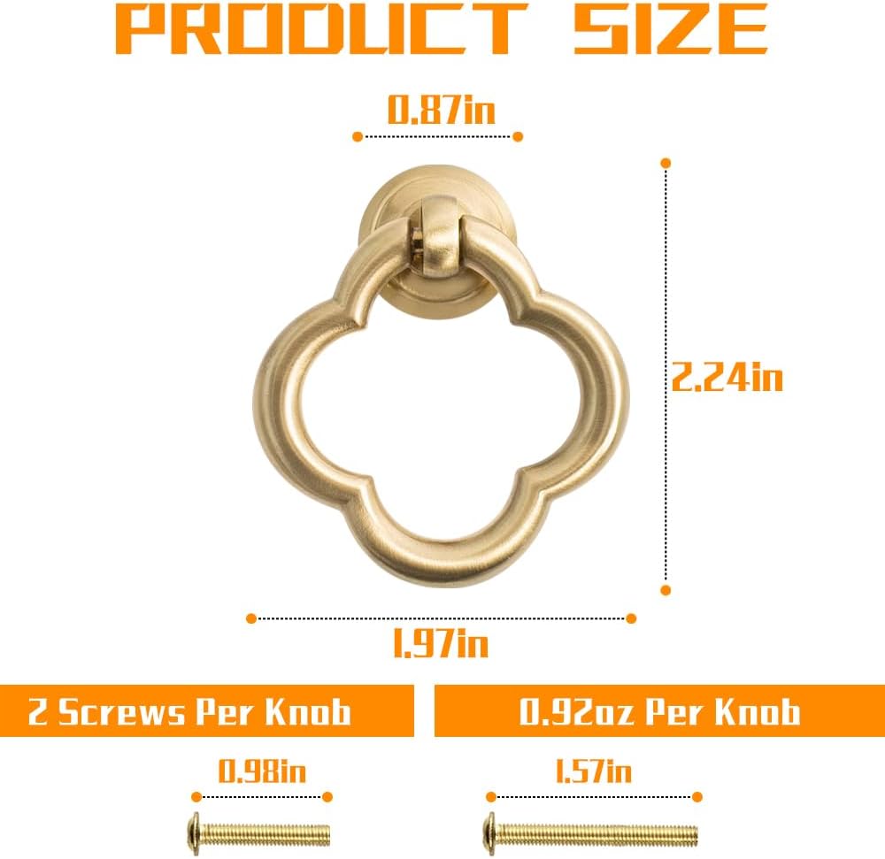 12 Pack Cabinet Knobs Zinc Alloy Dresser Knobs 1.97 inch (50mm) Kitchen Cabinet Door Knobs