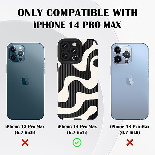 Newseego for iPhone 14 Pro Max Case, Cute Zebra Wave Pattern Design Case for Women Girls Soft TPU Bumper Anti-Scratch Shockproof Full Camera Protective Case Cover for iPhone 14 Pro Max-Black White by Newseego - Image 5
