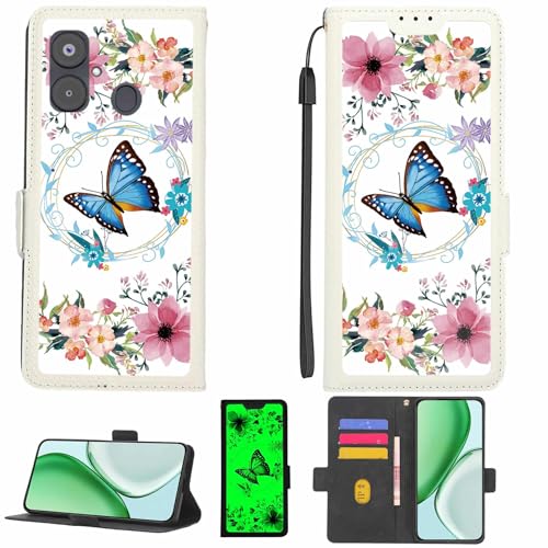 Kinetijy Case Compatible for INOI A63 Phone Case Flip Cover [with Tempered Glass Screen Protector][RFID Blocking][Luminous Effect] LPT-LHD