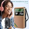 Emergency Pocket Radio FM AM SW, Best Reception Effect, Battery Operated, Portable Speaker Radio, Rechargeable with HD Display, Suitable for Indoor and Outdoor Walking, Jogging, Gym Use Brown