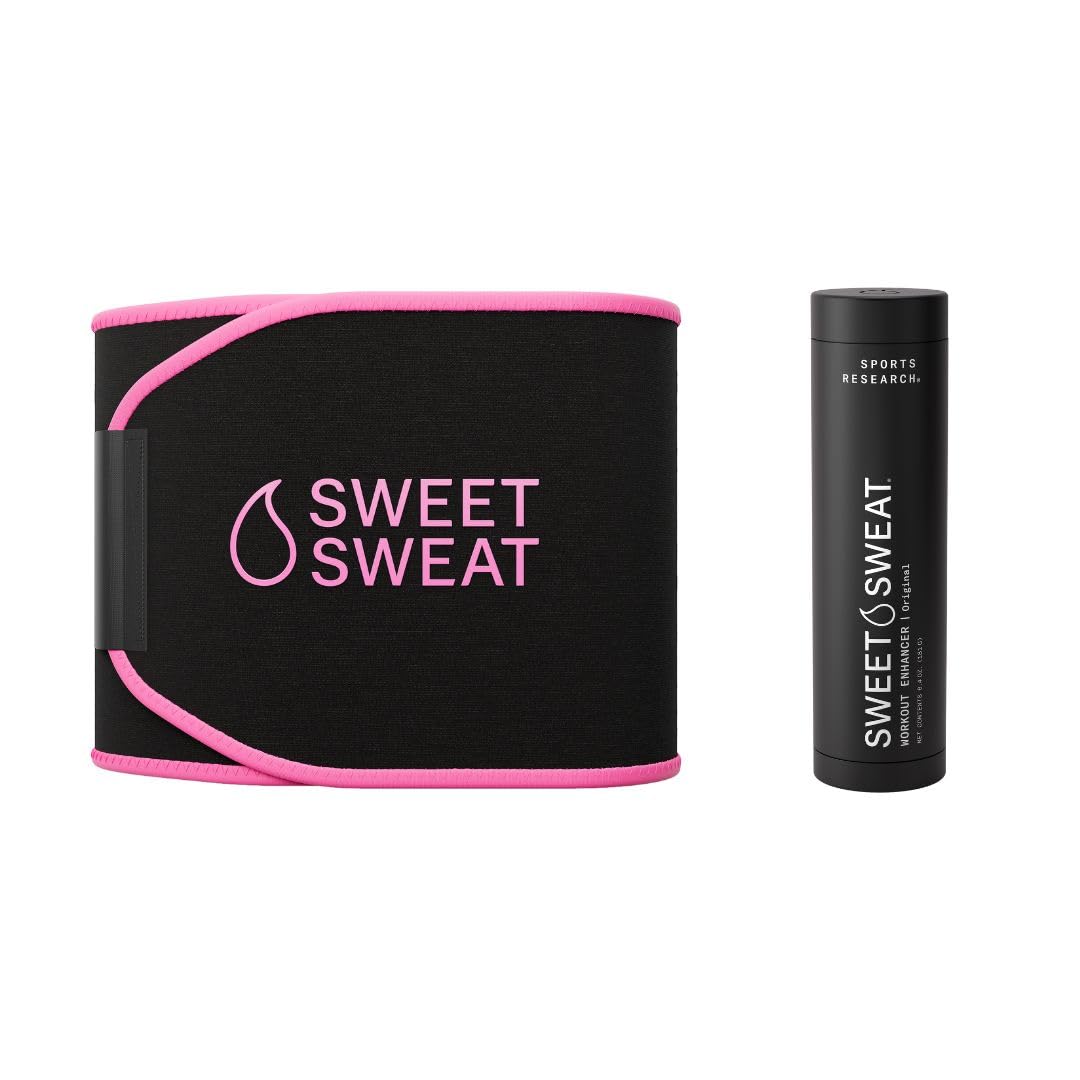 Sports Research® Waist Trimmer Pack - Waist Trimmer Small S Size + Workout Enhancer Roll-On Gel Original Scent