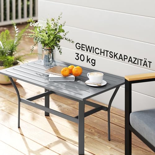 Table d’appoint jardin métal lattes 91,5x55 gris MH Handel GmbH