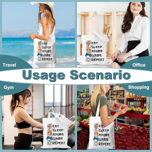 Anime Gifts Tote Bag Game Anime Merch Weekender Bag Shopping Bags Anime Stuff Japanese Gifts for Women Friends Anime Lover Gamer Reusable Grocery Bags for Shopping Picnic Vacation Birthday Graduation