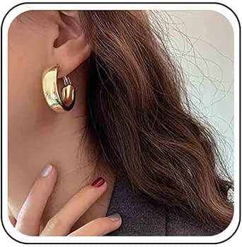 JUKOTA Ohrringe Damen - Chunky Waterdrop Creolen In Gold