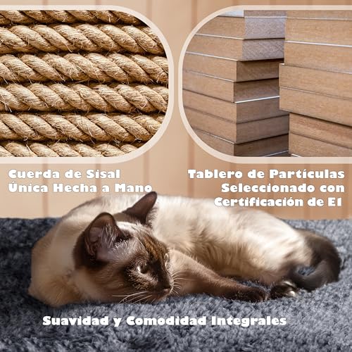 Miniatura 10 de Yaheetech Árbol Rascador Para Gatos Con Plataforma Torre Escalador Para 1-3 Gatos Medianos Con Bolas 49x49x138.5cm Gris Oscuro