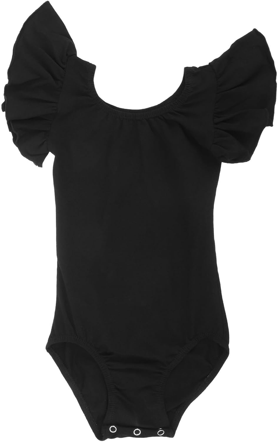 ARTIBETTER Black Short Sleeve Ballet Leotard for Little Girl Made of Comfortable Cotton Fabric, for Gymnastics and Dance Performances with Fine Texture and Classic Style