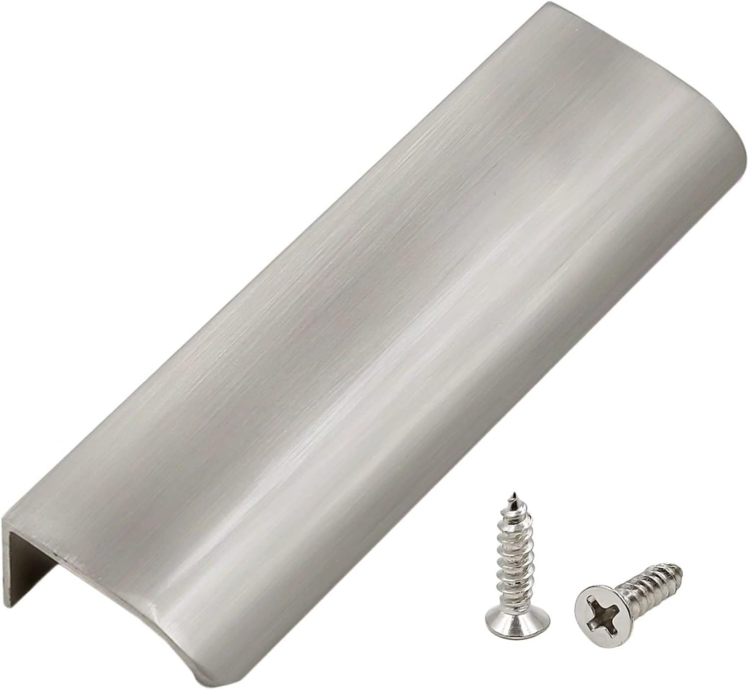 LC LICTOP 10 Pcs Arc Modern Finger Edge Pulls Tab Pull 120mm/4.72" Length Finger Drawer Pulls (Nickel Brushed)