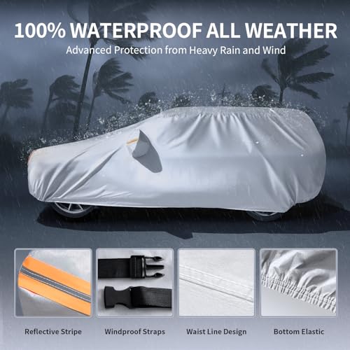 Multi-Layer Car Cover Custom Fit for Lexus RX(2015-2026), 100% Waterproof All Weather for Automobiles, Gift with Towel, Heavy Duty Car Covers for Rain Sun UV Protection with Door Zipper by Tozaroa - Used condition - Image 3
