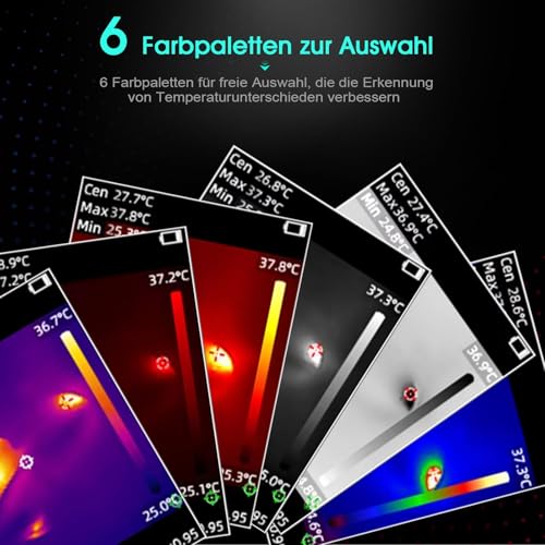 Wärmebildkamera, YXI96 Handheld Wärmebildkamera 240 * 240 Superauflösung, Thermal Camera-20°C~550°C Temperaturmessbereich, 25Hz Bildrate, IP54 Industrie-Thermometer mit SD Karte