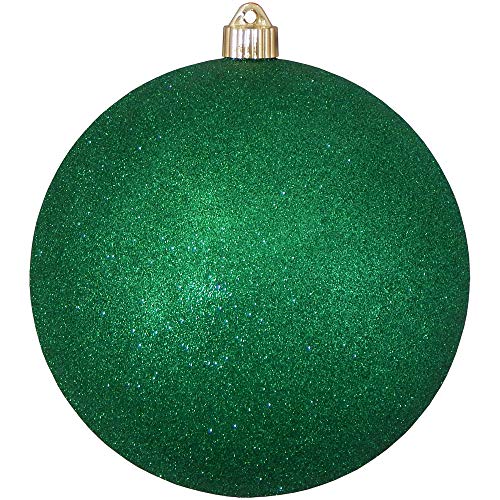 Christmas By Krebs 8" (200Mm) Commercial Grade Indoor Outdoor Moisture Resistant Shatterproof Plastic Ball Ornament (Emerald Green Glitter) #TOP22