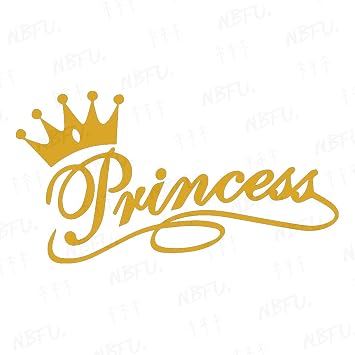 Girly Stuff Princess Crown Metallic Gold Set Of 2 Premium Waterproof Vinyl Decal Stickers For Laptop Phone Accessory Helmet Car Window Bumper Mug Tuber Cup Door Wall Decoration