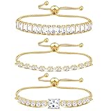 Pulsera Plata Mujer: con un solo pedido, recibirás 3 pulseras de tenis con purpurina en estilos únicos. Disponible en pulsera plata o de oro. Cada pulsera presenta una hilera de diamantes redondos de talla brillante, que irradian elegancia atemporal y un brillo cautivador. Ya sea que se usen solas para darle un toque de sofisticación o apiladas para una declaración audaz, estas pulsera mujer realzan maravillosamente tu encanto y tu gracia natural. Perfectas para mujeres y niñas