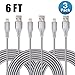 Extra Long iPhone Cable, Aasama (TM) 3 Pack Nylon Braided Cord Lightning to USB Cable Cord for iPhone, iPad and iPod (6 Feet / 2 Meters)
