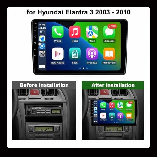 Radio 2 DIN para Hyundai Elantra 3 con Carplay y Android Auto 3