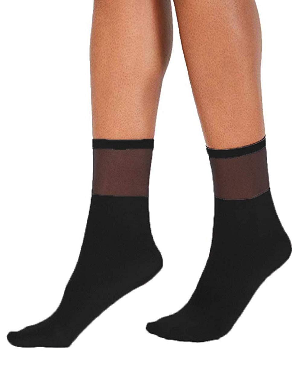 I.N.C. International ConceptsWomens Sheer Mesh Ankle Socks Black O/S, Medium