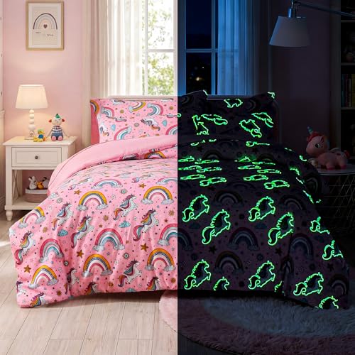 Kautudrum Pink Unicorn Bedding Set