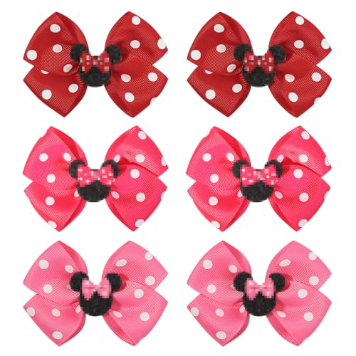 Lot de 6 pinces à cheveux avec oreilles de souris pour bébé fille et enfant