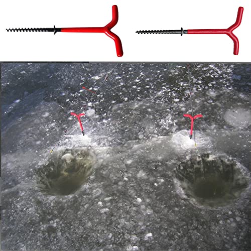 Qinwuwu XXHong 4 Pcs Ice Fishing Tent Pegs Spiral Drill Nails Ice Fishing Screws Ice Fishing Shelter Stake Nail Ice Auger Drill for Camping Outdoor - Thumbnail 4