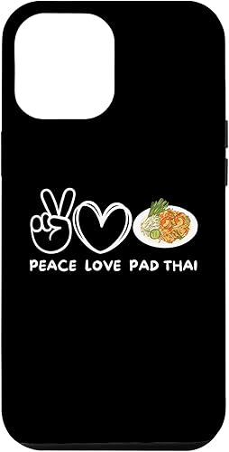 Funda para iPhone 12 Pro Max Peace, Love Pad Thai Retro Pad Thai Lover Food Lover
