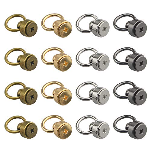 Xingyheng 40Pcs 4Colors 8Mm Round Head Rivet Studs Diy Leather Craft Rivets With Pull Ring Buckle Assortment Kit Round Head Ring Metal Rivet Studs For Purse Wallet Phone Case Handbag Decoration #TOP1