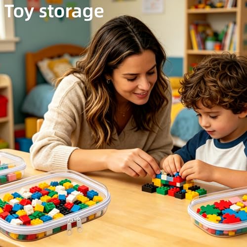 Image of Thickened clear hard shell zipper case,Professional-Grade Plastic Clear Zipper Pencil Case, Toiletry Pouch, Travel Organizer, Cosmetic Bag, Toy Storage Bins (1L+2M)